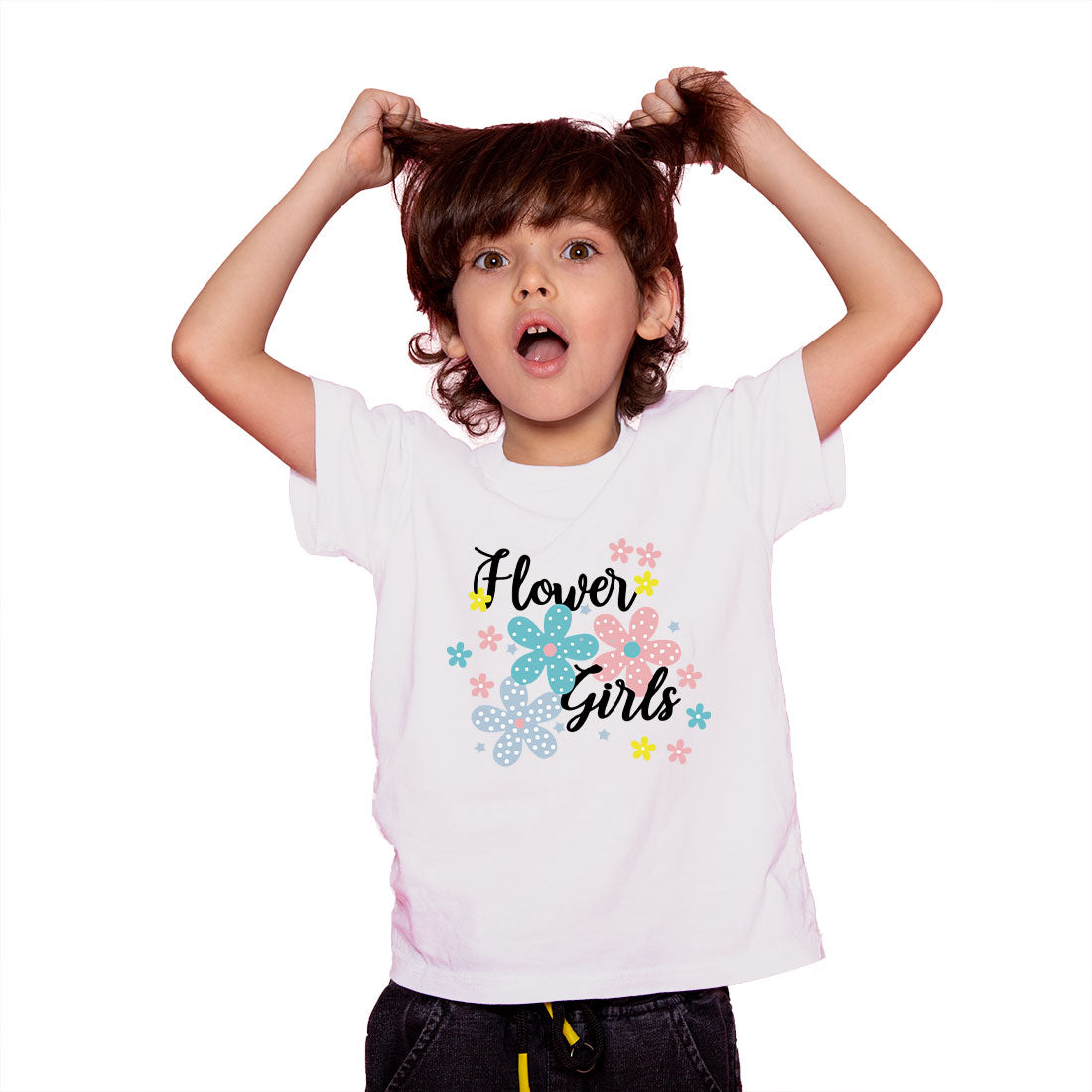 Charming Flower Girl Kids T-Shirt - Soft Cotton Comfort (D93)