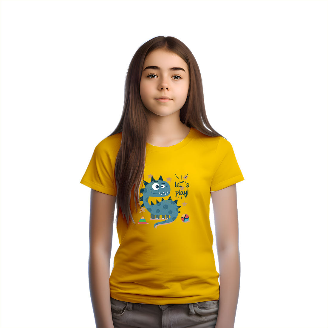 Little Dino Kids T-Shirt - Soft, Combed Cotton with Cute Dino Print (D134)