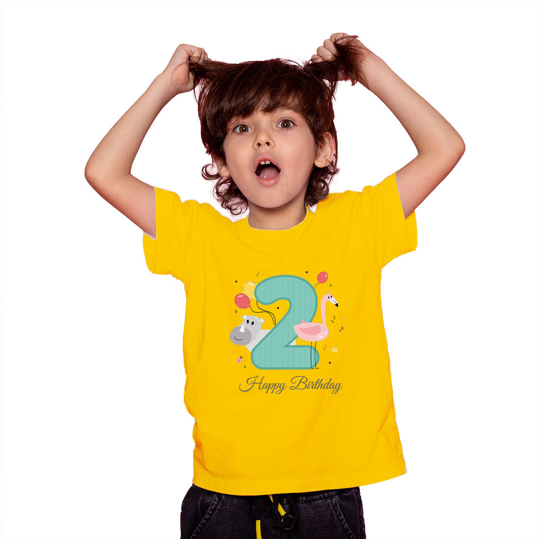 Happy Birthday 2nd Year Kids T-Shirt - Soft Cotton, Fun & Comfy! (D68)