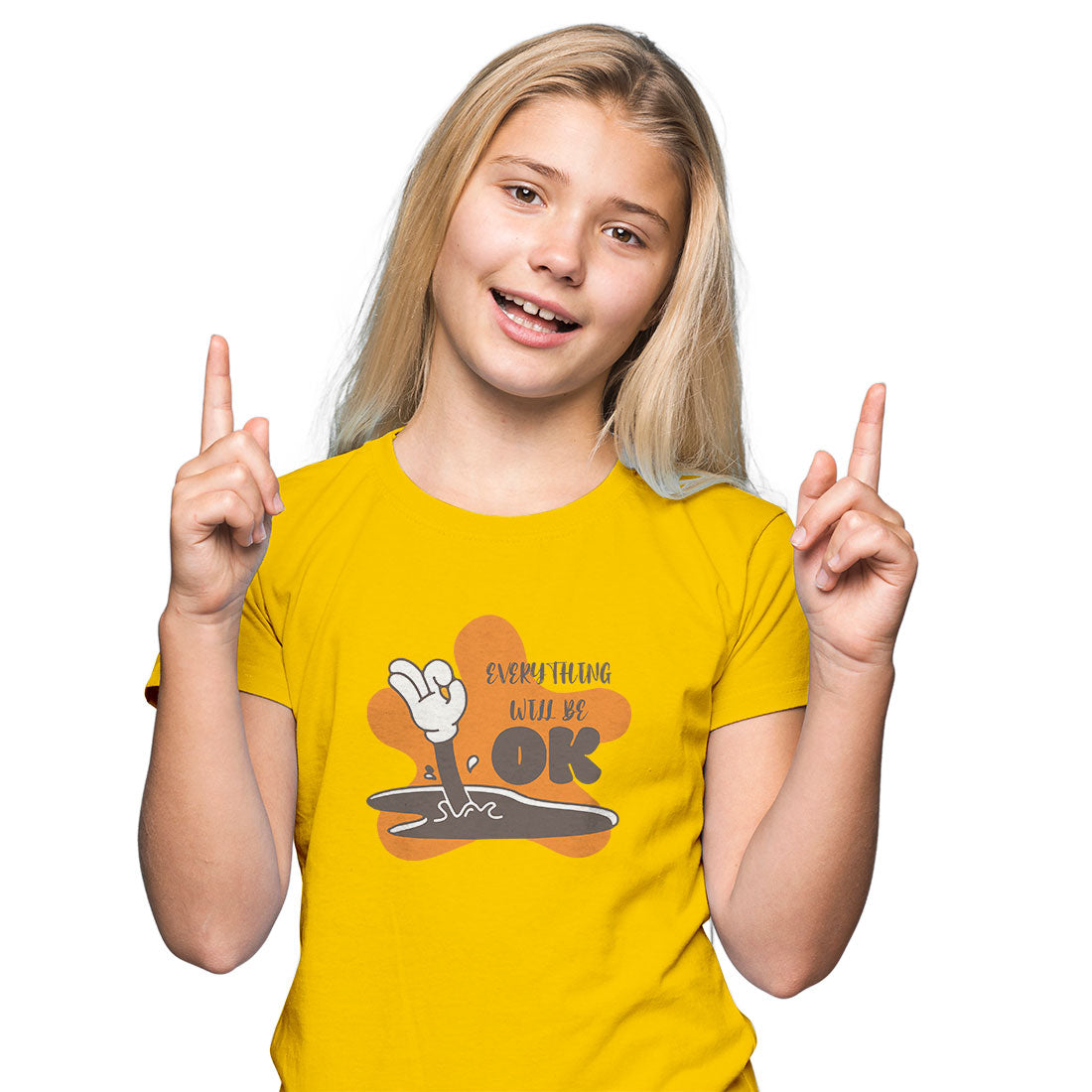 Everything Will Be OK Kids T-Shirt - Super Combed Bio-Wash Cotton (D75)