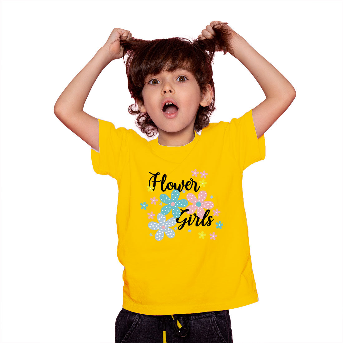 Charming Flower Girl Kids T-Shirt - Soft Cotton Comfort (D93)