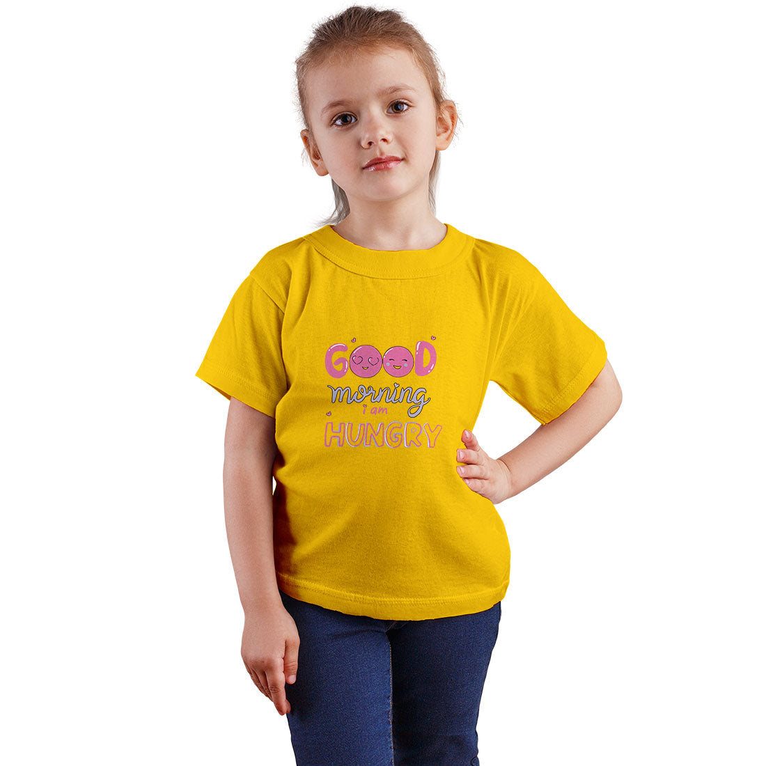 "Good Morning, I Am Hungry" Kids Cotton T-Shirt - Comfy & Playful! (D98)