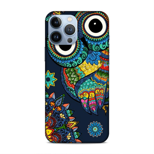 Owl and Mandala Flower Hard Back Case For Apple iPhone 13 Pro Max