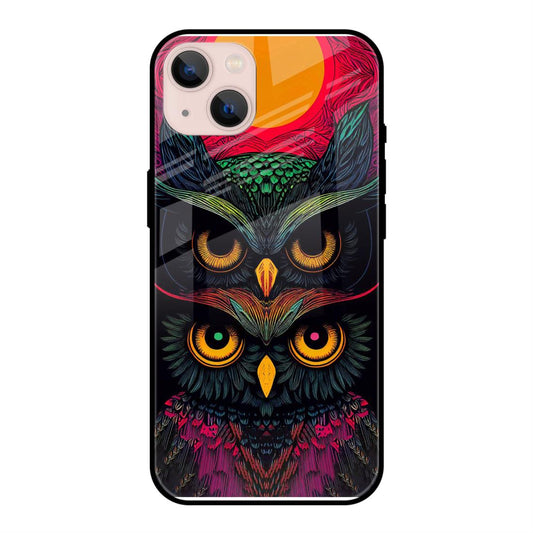 Owl Multicolor Glass Case For Apple iPhone 13 / 14