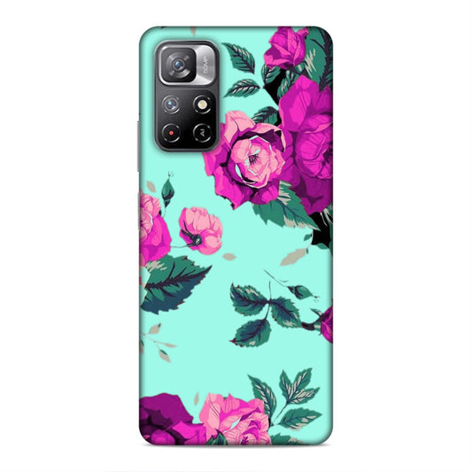 Pink Floral Hard Back Case For Xiaomi Poco M4 Pro 5G / Redmi Note 11T 5G