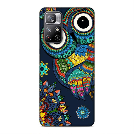 Owl and Mandala Flower Hard Back Case For Xiaomi Poco M4 Pro 5G / Redmi Note 11T 5G