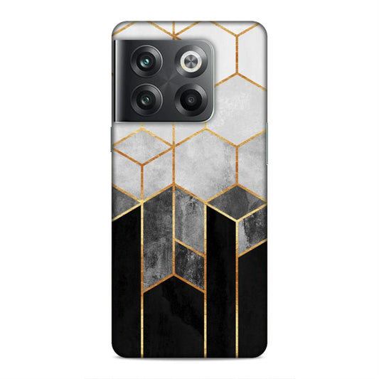 Hexagonal White Black Pattern Hard Back Case For OnePlus 10T