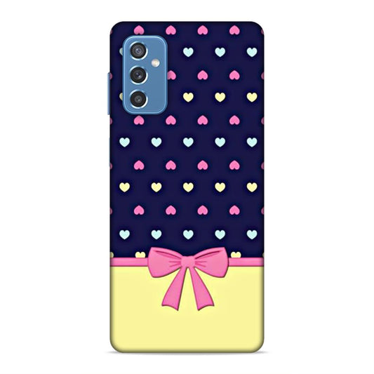 Heart Pattern with Bow Hard Back Case For Samsung Galaxy M52 5G