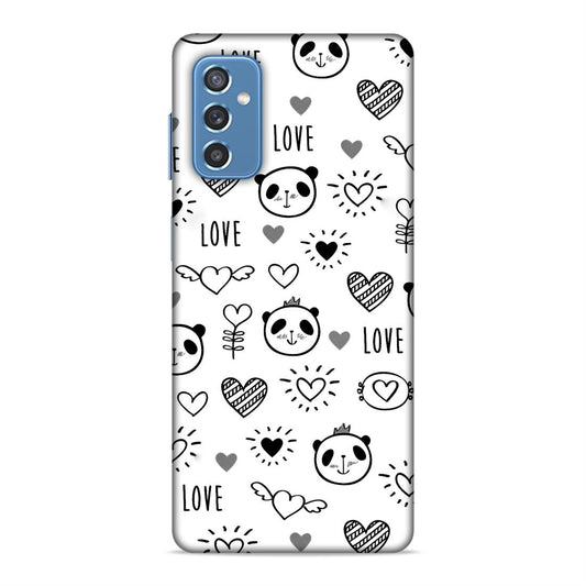 Heart Love and Panda Hard Back Case For Samsung Galaxy M52 5G