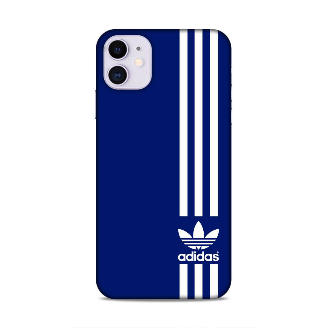 Adidas in Blue Hard Back Case For Apple iPhone 11 - Right Marc