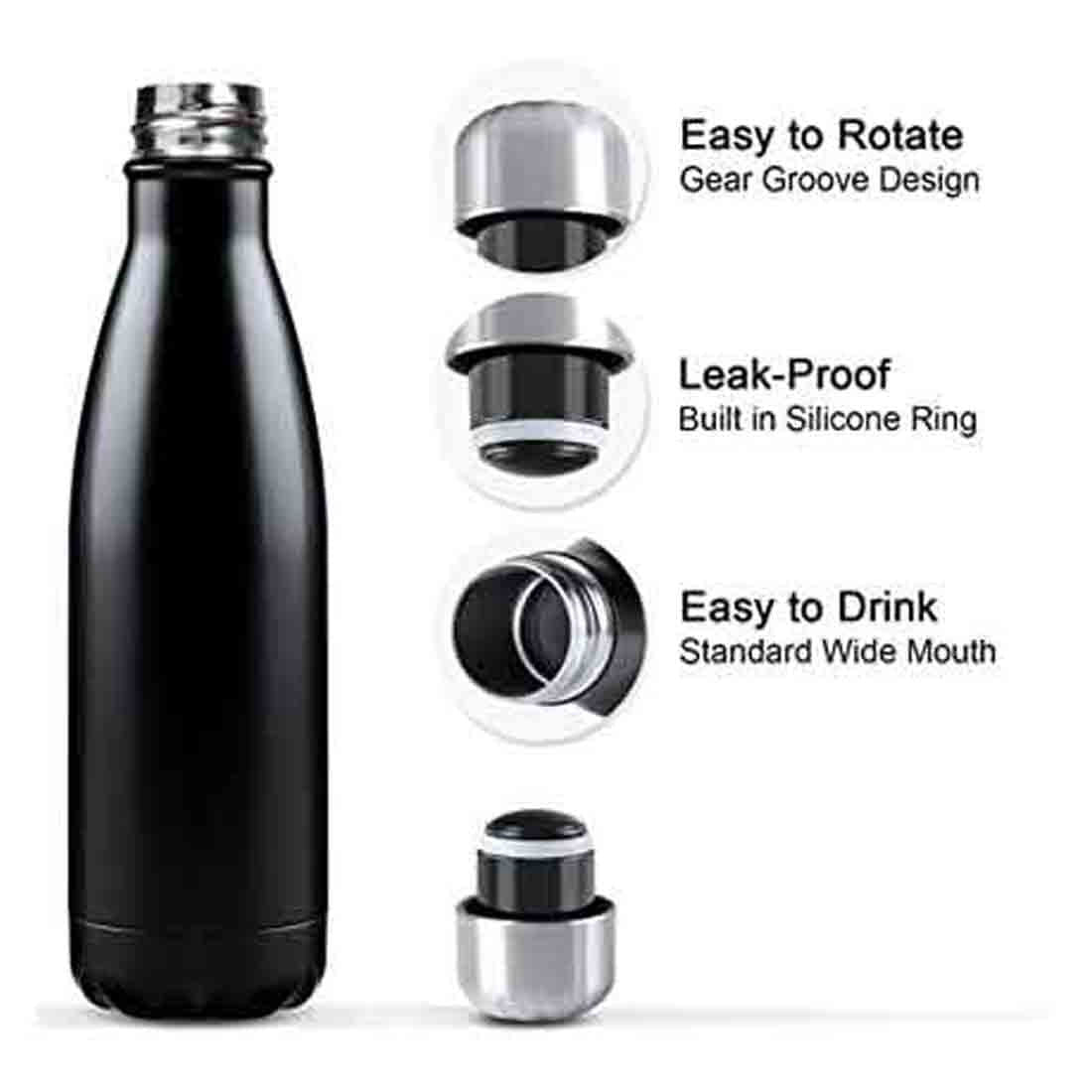 Black Cola Water Bottle: 500ml, Personalized with Name - Right Marc
