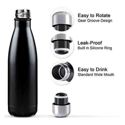 Black Cola Water Bottle: 500ml, Personalized with Name - Right Marc