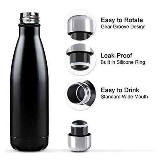 Black Cola Water Bottle: 500ml, Personalized with Name - Right Marc