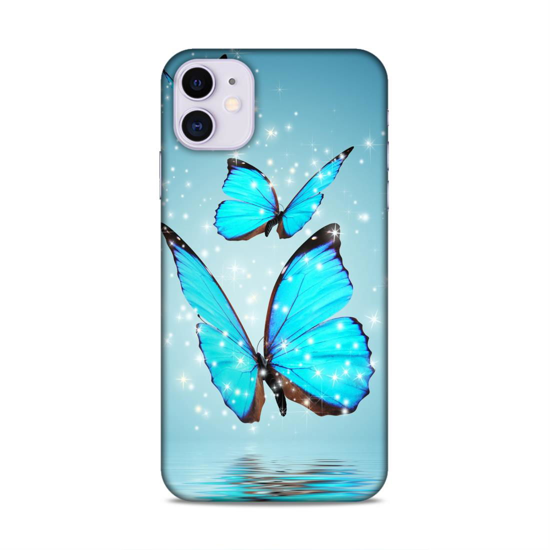 Blue Butterfly Hard Back Case For Apple iPhone 11 - Right Marc