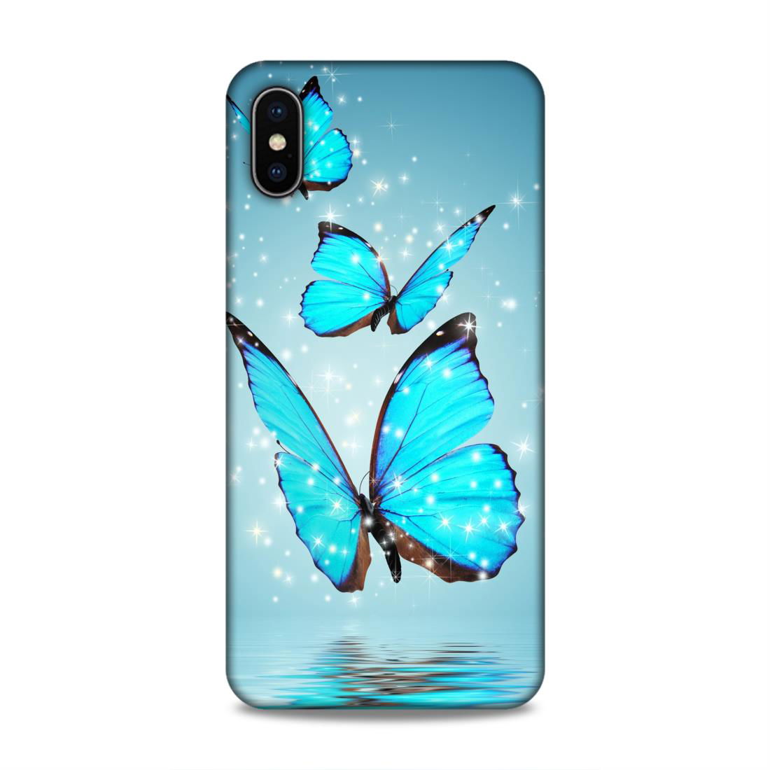 Blue Butterfly Hard Back Case For Apple iPhone XS Max - Right Marc