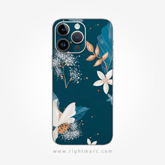Blue Floral Mobile Skin Wrap - Right Marc