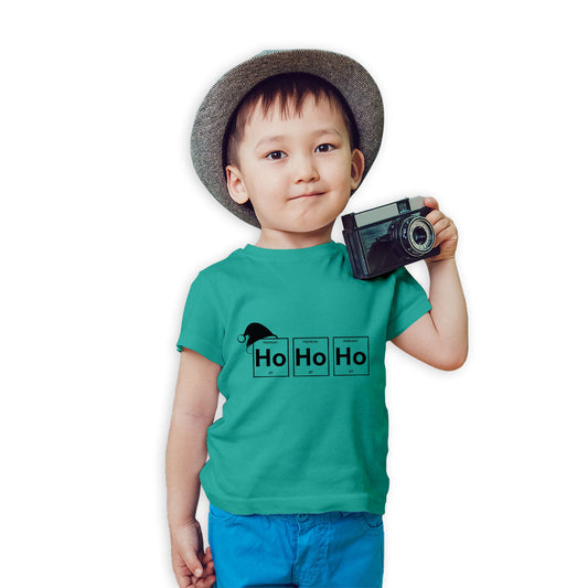 Ho Ho Ho Christmas Printed Teal T-shirt For Kids / Boy - Right Marc