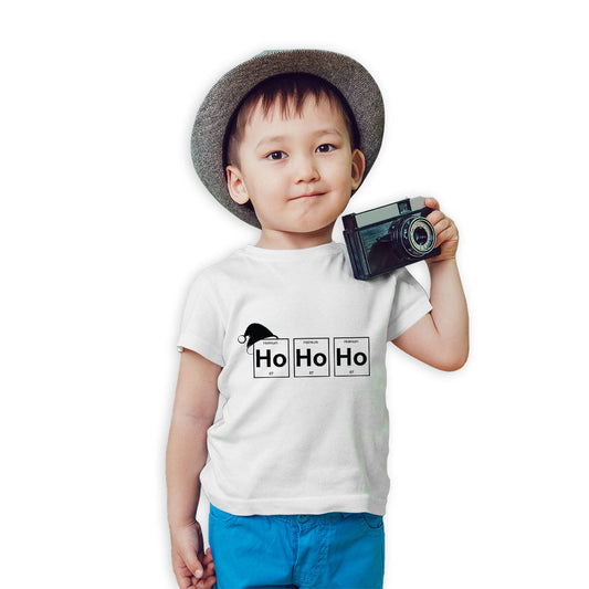 Ho Ho Ho Christmas Printed White T-shirt For Kids / Boy - Right Marc