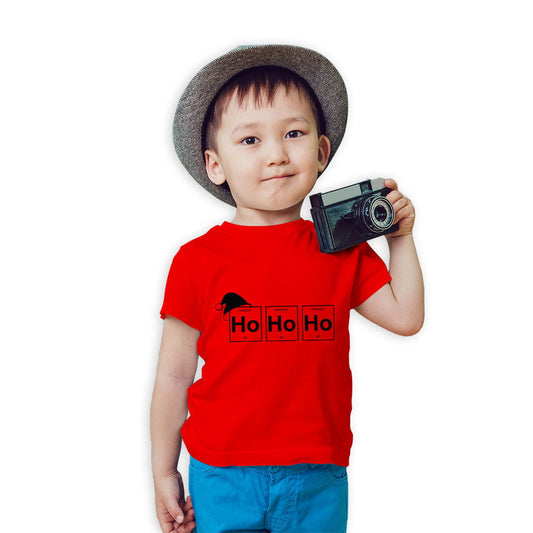 Ho Ho Ho Christmas Printed Red T-shirt For Kids / Boy - Right Marc