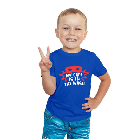 My Cap Is In The Wash Printed Royal Blue T-shirt For Kids / Boy - Right Marc