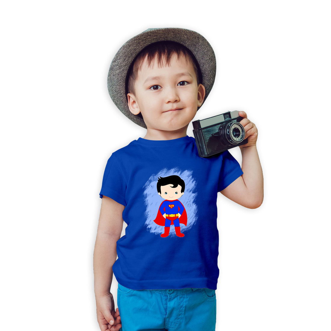 Baby Superman Printed Royal Blue T-shirt For Kids / Boy - Right Marc