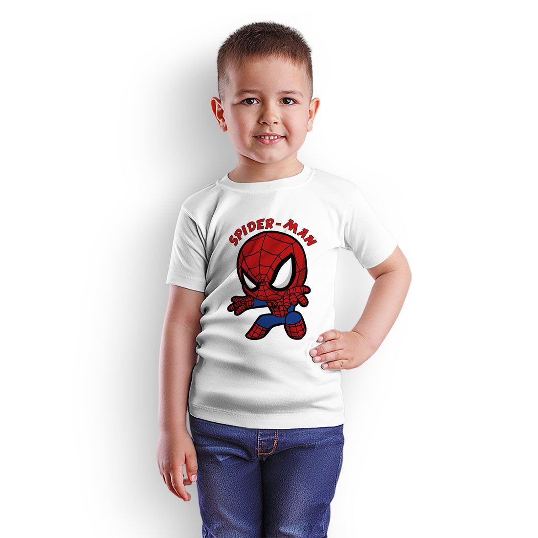 Spiderman Printed White T-shirt For Kids / Boy - Right Marc