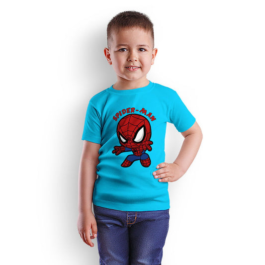 Spiderman Printed Sky Blue T-shirt For Kids / Boy - Right Marc