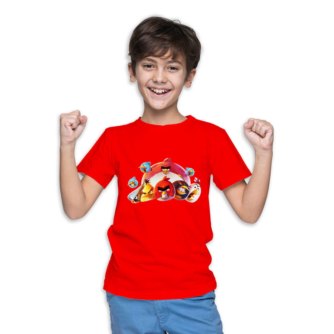 Angry Bird Printed Red T-shirt For Kids / Boy - Right Marc