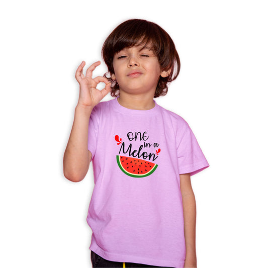 One In A Melon Printed Soft Pink T-shirt For Kids / Boy - Right Marc