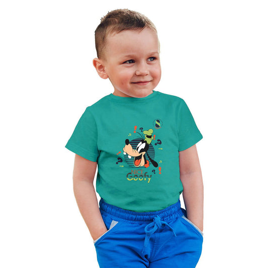 Nice Goofy Printed Teal T-shirt For Kids / Boy - Right Marc