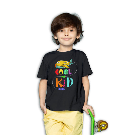 Coolest Kid Ever Printed Black T-shirt For Kids / Boy - Right Marc