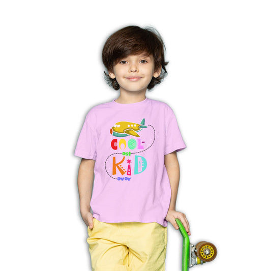 Coolest Kid Ever Printed Soft Pink T-shirt For Kids / Boy - Right Marc