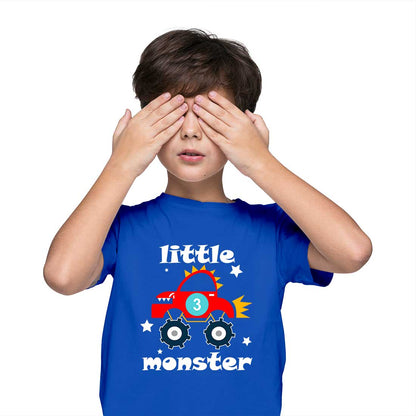 Little Monster Printed Royal Blue T-shirt For Kids / Boy - Right Marc