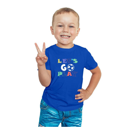 Lets Go Play Printed Royal Blue T-shirt For Kids / Boy - Right Marc