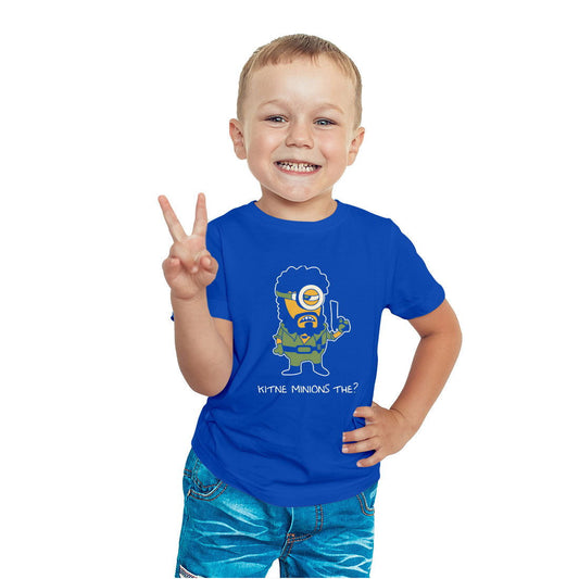 Kitne Minions The Printed Royal Blue T-shirt For Kids / Boy - Right Marc