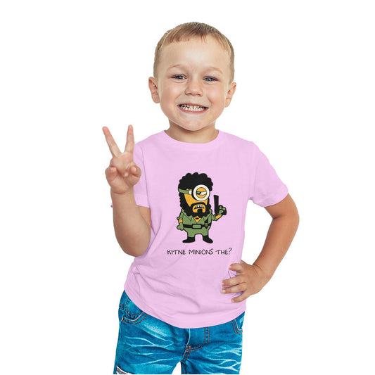 Kitne Minions The Printed Soft Pink T-shirt For Kids / Boy - Right Marc