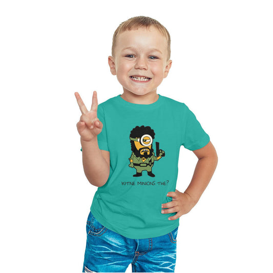 Kitne Minions The Printed Teal T-shirt For Kids / Boy - Right Marc