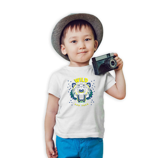 Wild And Free Printed White T-shirt For Kids / Boy - Right Marc