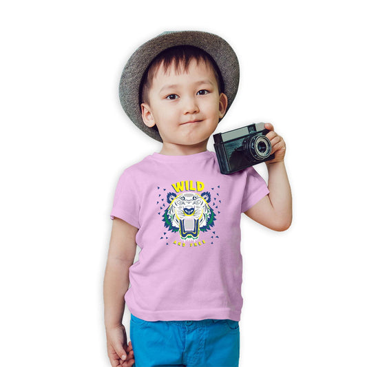 Wild And Free Printed Soft Pink T-shirt For Kids / Boy - Right Marc