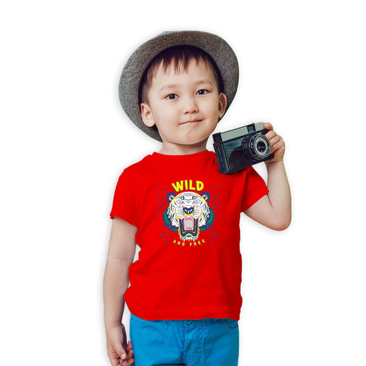 Wild And Free Printed Red T-shirt For Kids / Boy - Right Marc