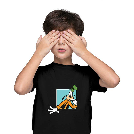 Goofy Printed Black T-shirt For Kids /Boy - Right Marc