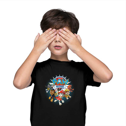 Paw Petrol Printed Black T-shirt For Kids /Boy - Right Marc