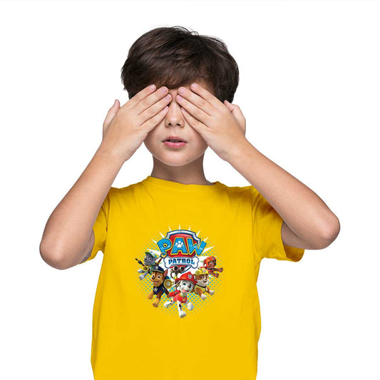 Paw Petrol Printed Yellow T-shirt For Kids /Boy - Right Marc