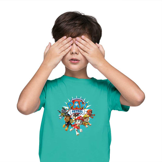 Paw Petrol Printed Teal T-shirt For Kids /Boy - Right Marc