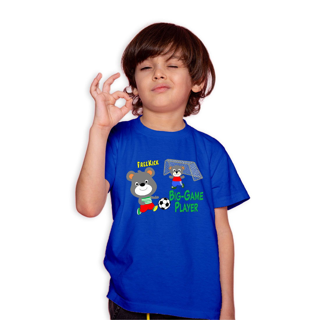 Big Game Player Printed Royal Blue T-shirt For Kids /Boy - Right Marc