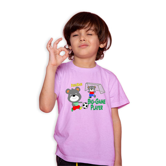 Big Game Player Printed Soft Pink T-shirt For Kids /Boy - Right Marc