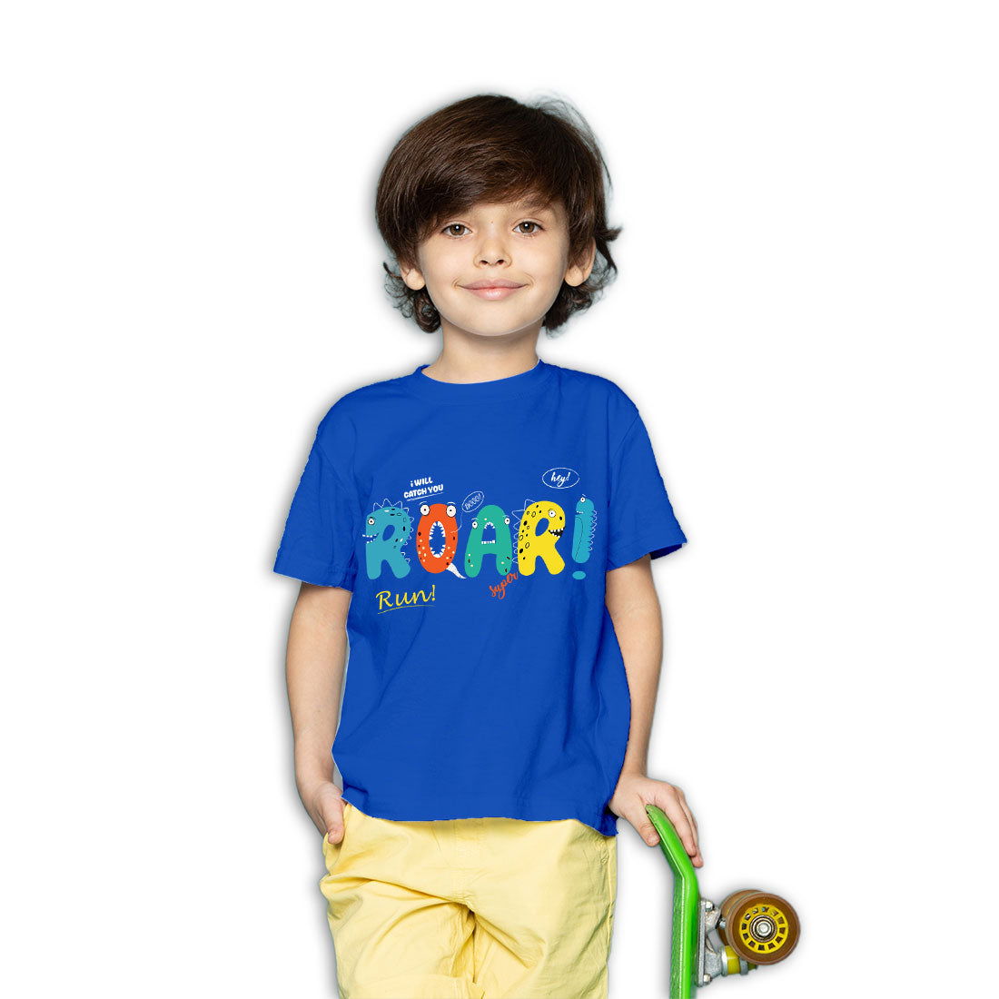 Roar Printed Royal Blue T-shirt For Kids /Boy - Right Marc