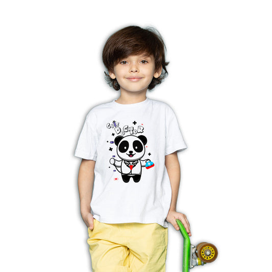 Cute Doctor Printed White T-shirt For Kids /Boy - Right Marc