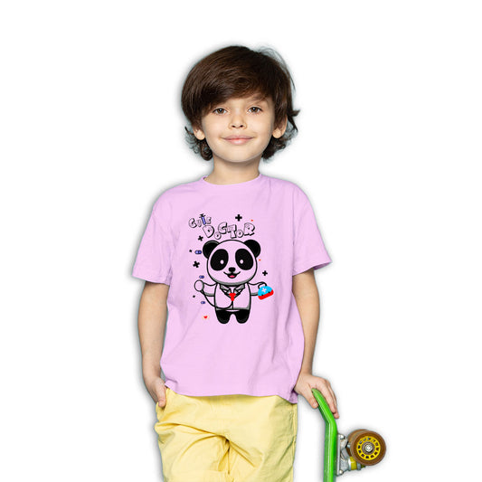 Cute Doctor Printed Soft Pink T-shirt For Kids /Boy - Right Marc