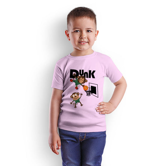 Dunk Printed Soft Pink T-shirt For Kids /Boy - Right Marc